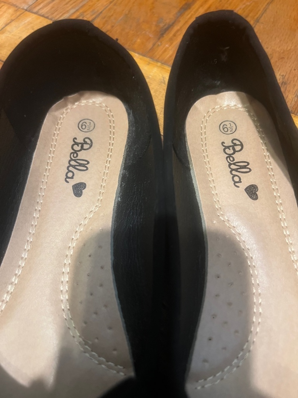 Abella Black Slip-On Ballet Flats with Cushioned Insole - Picture 2 of 5